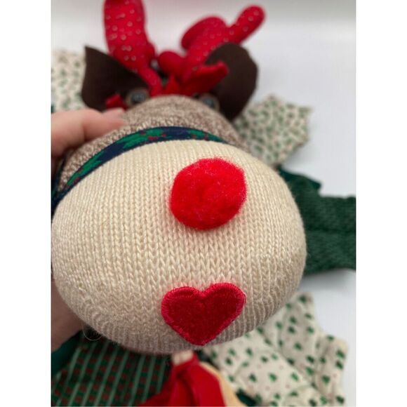 Handmade Christmas Decoration Sock Reindeer Moose Cute Unique Holiday Decor - Picture 7 of 16
